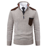 Pullover Men Sweater Thick Polo Shirts Korean Half Zipper