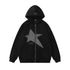 Pentagram Geometry Paste Cloth Embroidery Hooded Cardigan Sweater Men