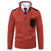 Pullover Men Sweater Thick Polo Shirts Korean Half Zipper