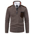 Pullover Men Sweater Thick Polo Shirts Korean Half Zipper