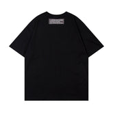 Letter Affixed Cloth Embroidered Printed Short Sleeve Men