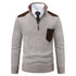 Pullover Men Sweater Thick Polo Shirts Korean Half Zipper